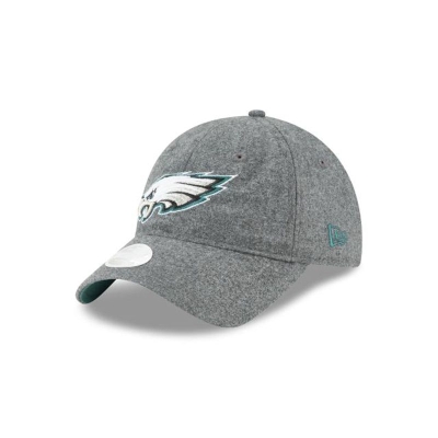 Grey Philadelphia Eagles Hat - New Era NFL Melton Wool 9TWENTY Adjustable Caps USA1906452